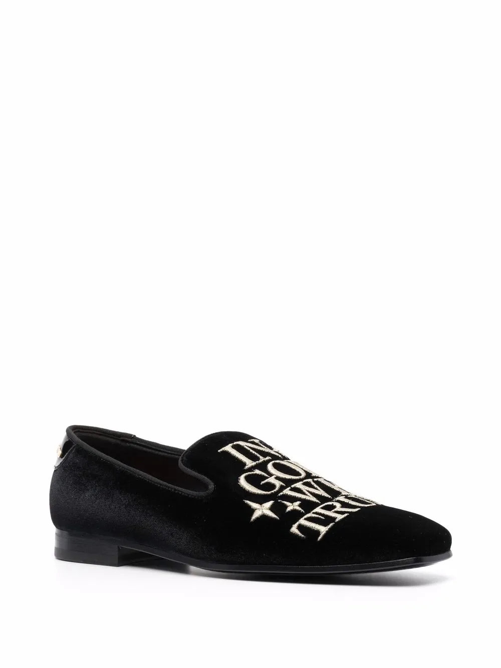 Philipp Plein Money-embroidered velvet loafers