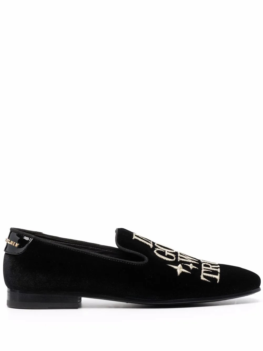 Philipp Plein Money-embroidered velvet loafers