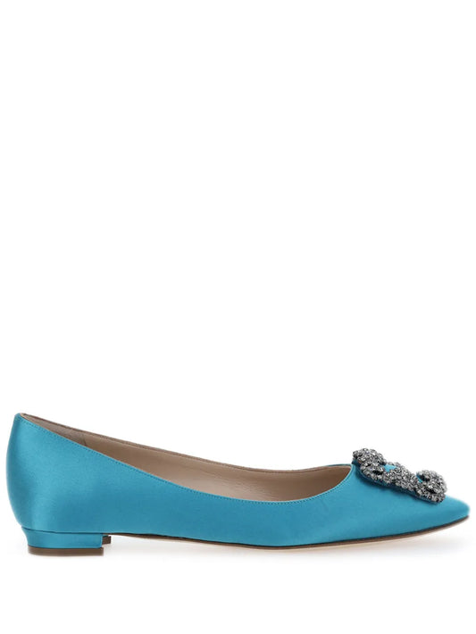 Manolo Blahnik Hangisi satin ballerina shoes