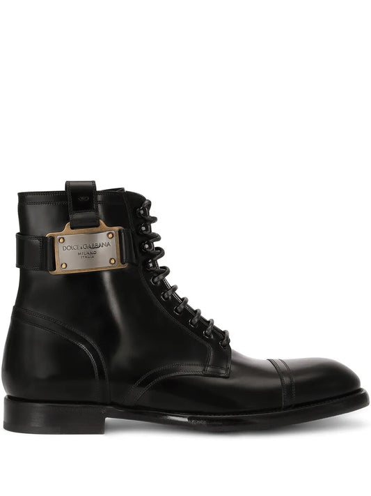 Dolce & Gabbana logo-plaque ankle boots