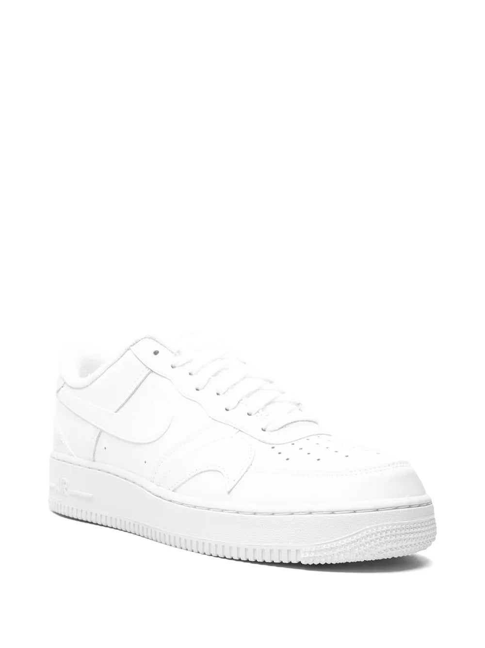 Nike Air Force 1 '07 LV8 "Misplaced Swoosh - Triple White" sneakers