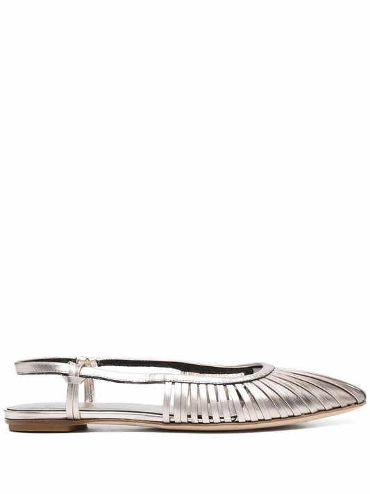 Del Carlo metallic-effect leather ballerinas
