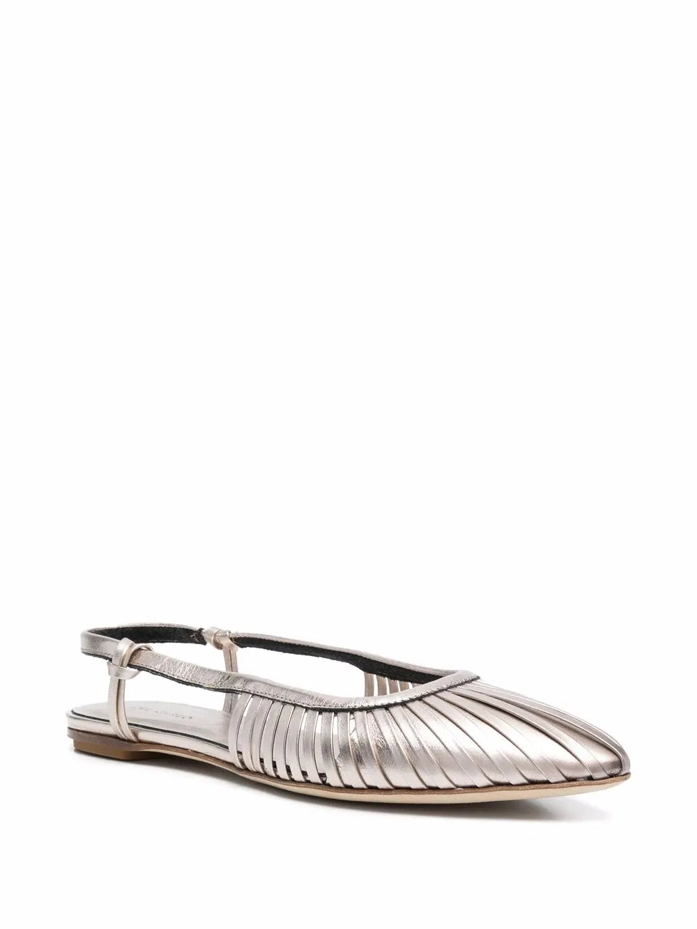 Del Carlo metallic-effect leather ballerinas
