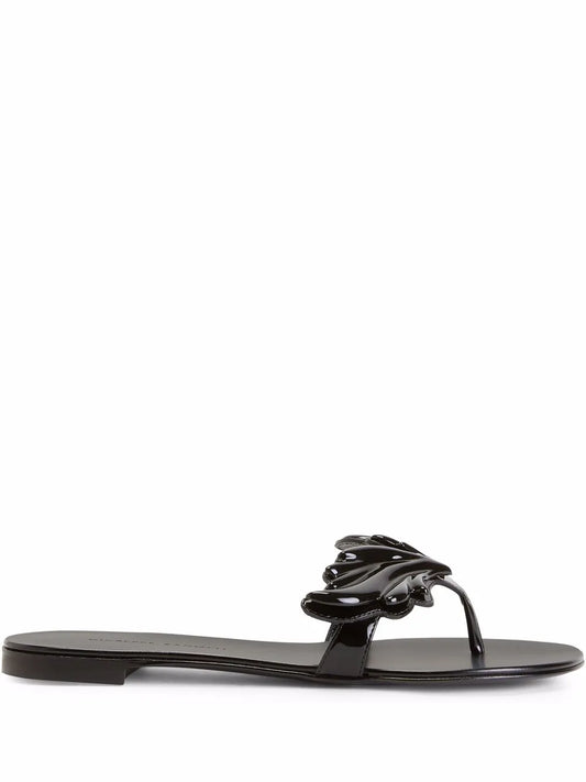 Giuseppe Zanotti Cruel patent-effect flip flops