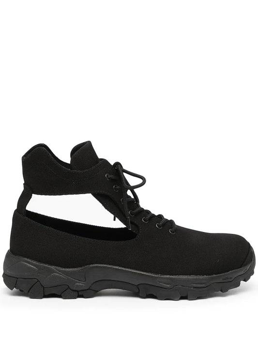Yohji Yamamoto cut-out canvas high-top sneakers