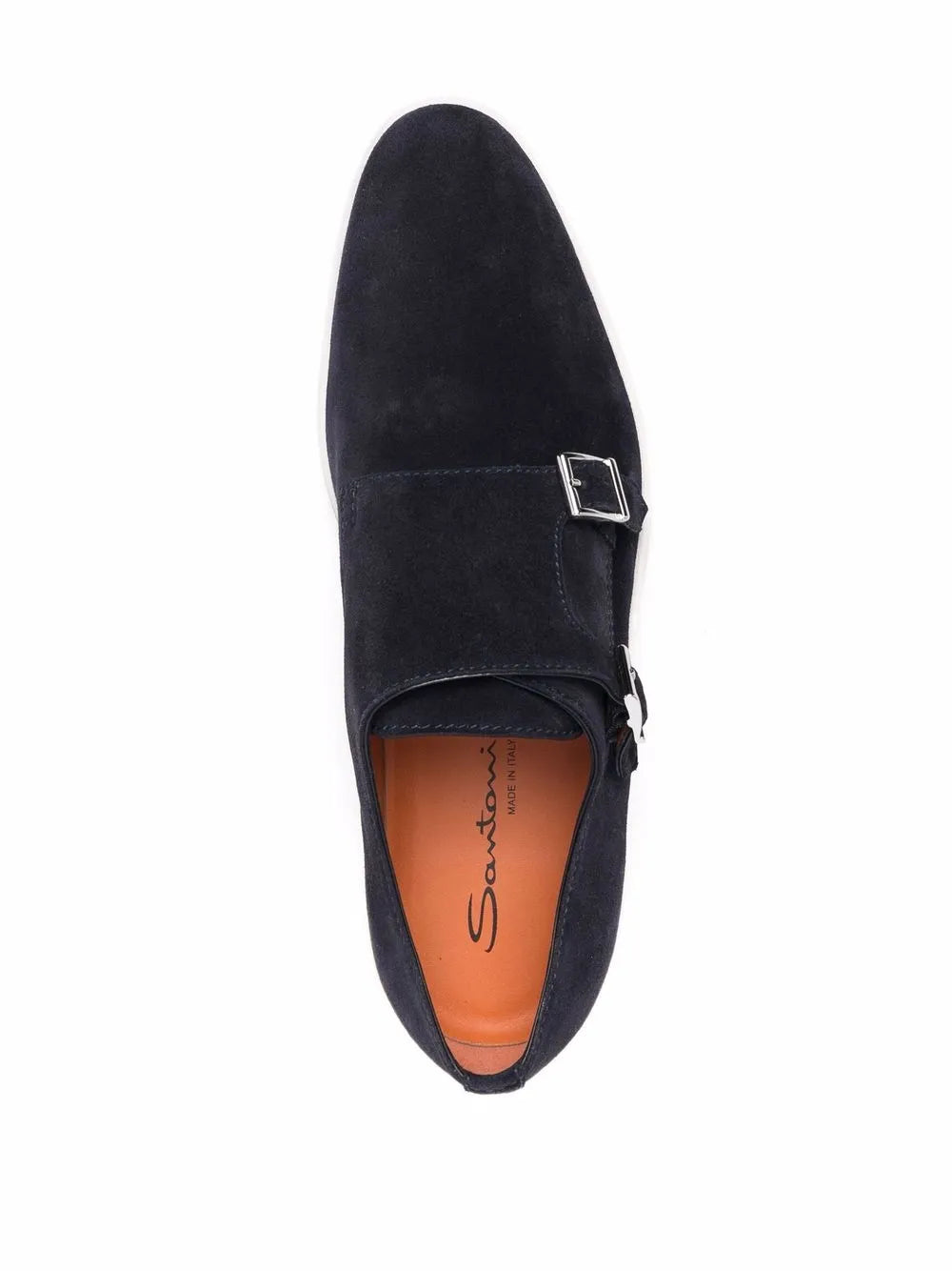 Santoni double-buckle suede monk shoes 