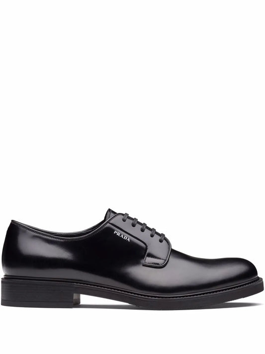 Prada brushed-leather Derby shoes
