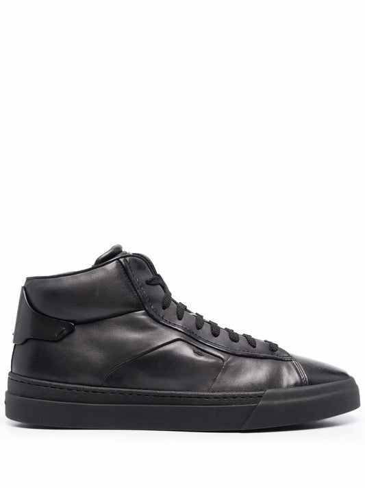Santoni high-top leather sneakers