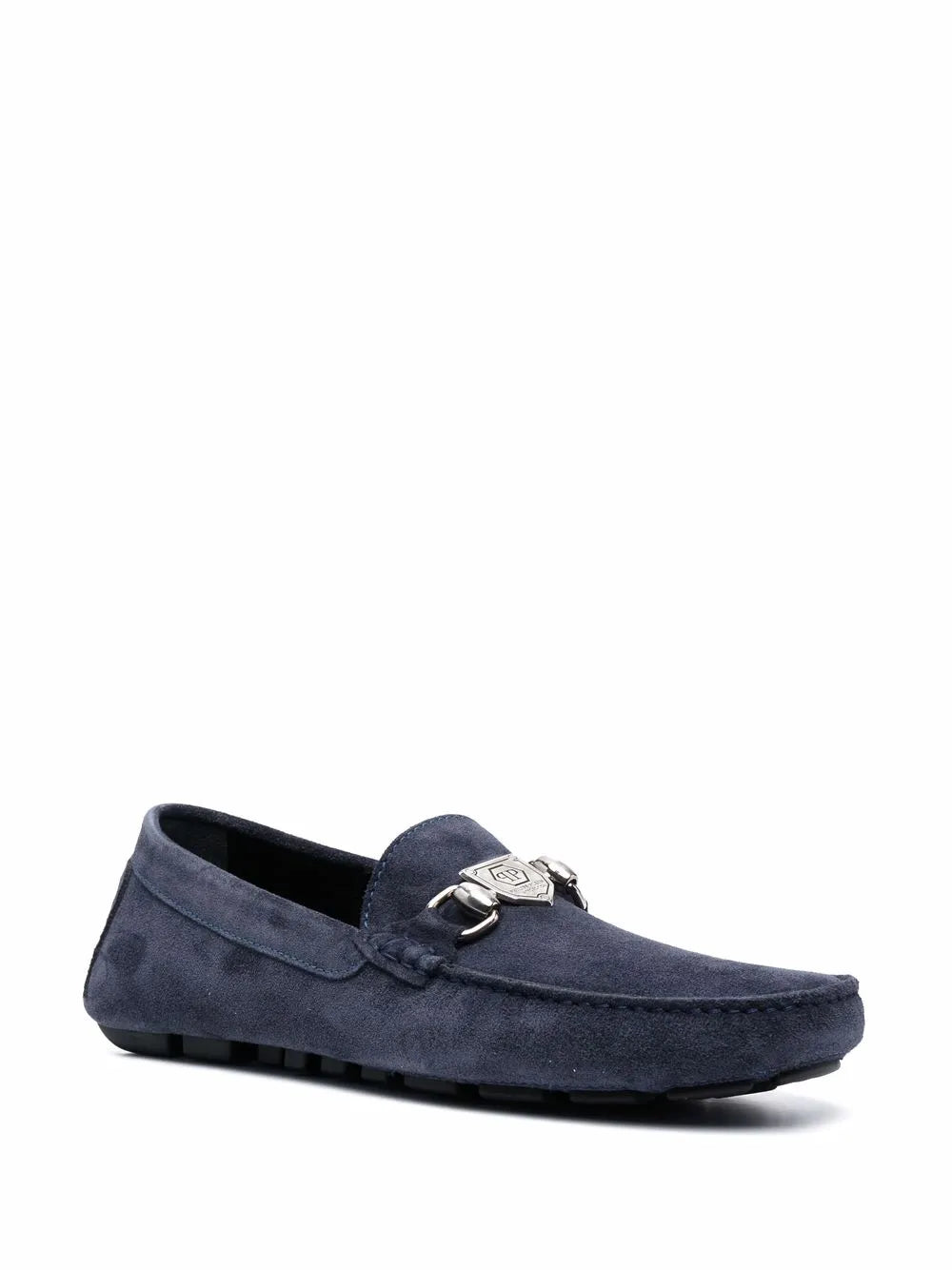 Philipp Plein suede logo plaque moccasins