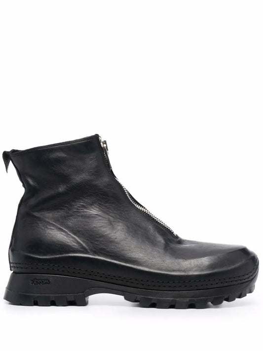 Guidi zipped leather ankle boots
