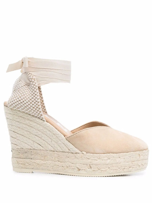 Manebi Hamptons lace-up wedge espadrilles