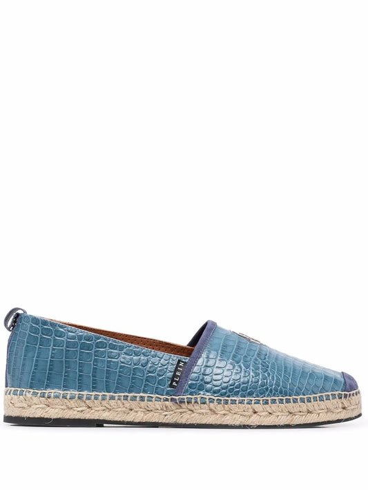 Philipp Plein blue leather espadrilles