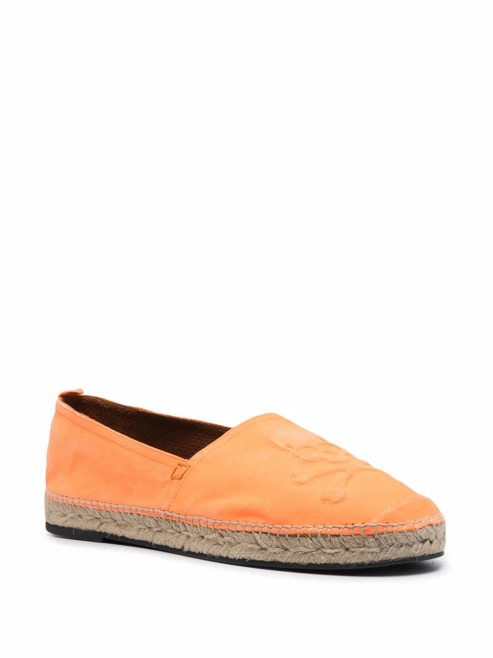 Philipp Plein orange leather espadrilles