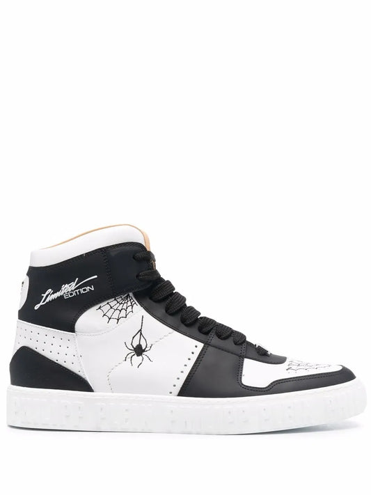 Philipp Plein panelled spider print sneakers