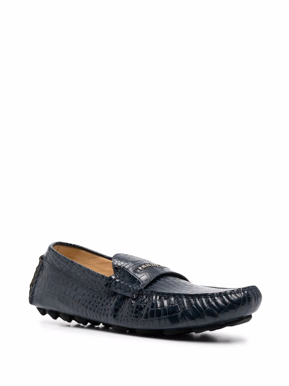 Philipp Plein lug sole leather moccasin
