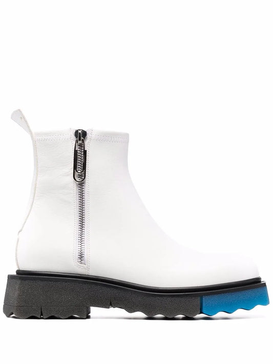 Off-White contrast panel ankle boots