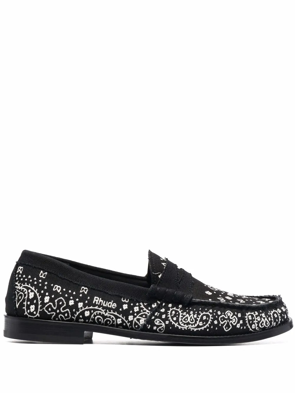 RHUDE bandana-print raw-cut loafers