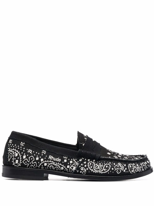RHUDE bandana-print raw-cut loafers