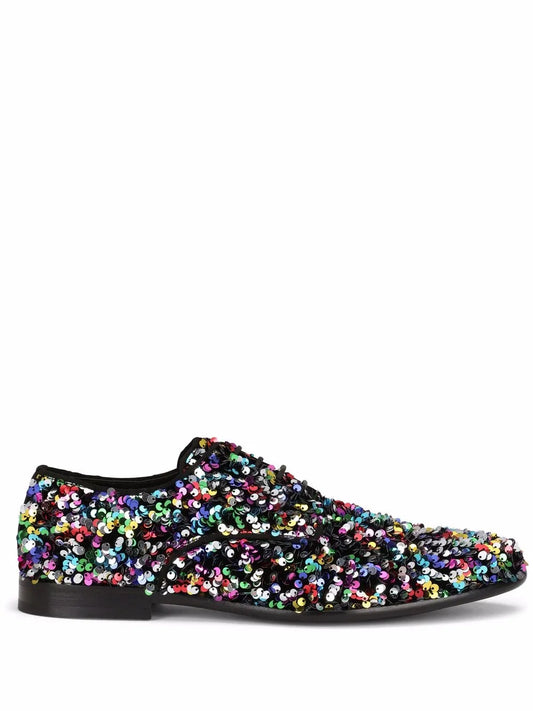 Dolce & Gabbana sequin-embellished Derby shoes
