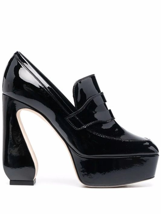 Si Rossi 85mm sculpted patent-leather loafers