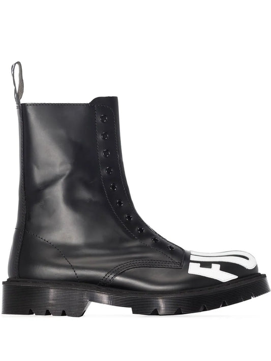 VTMNTS slogan-print army boots