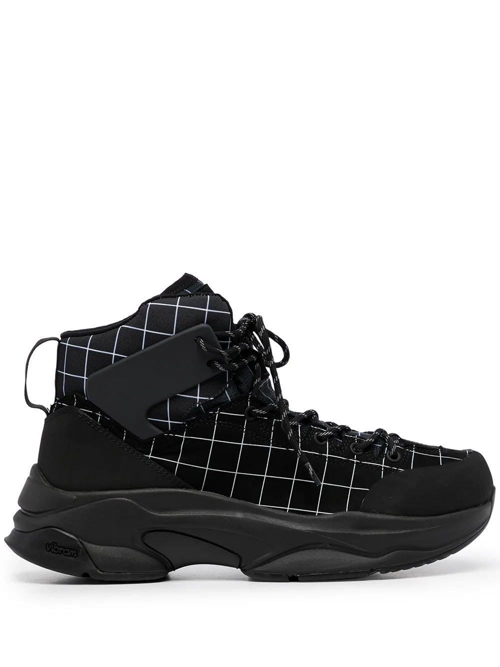 Undercover lace-up checked ankle boots