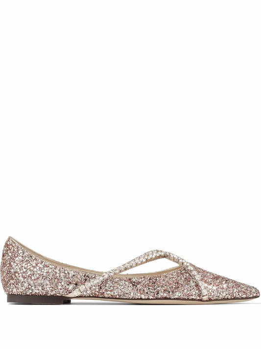 Jimmy Choo Genevi crystal-embellished ballerina shoes