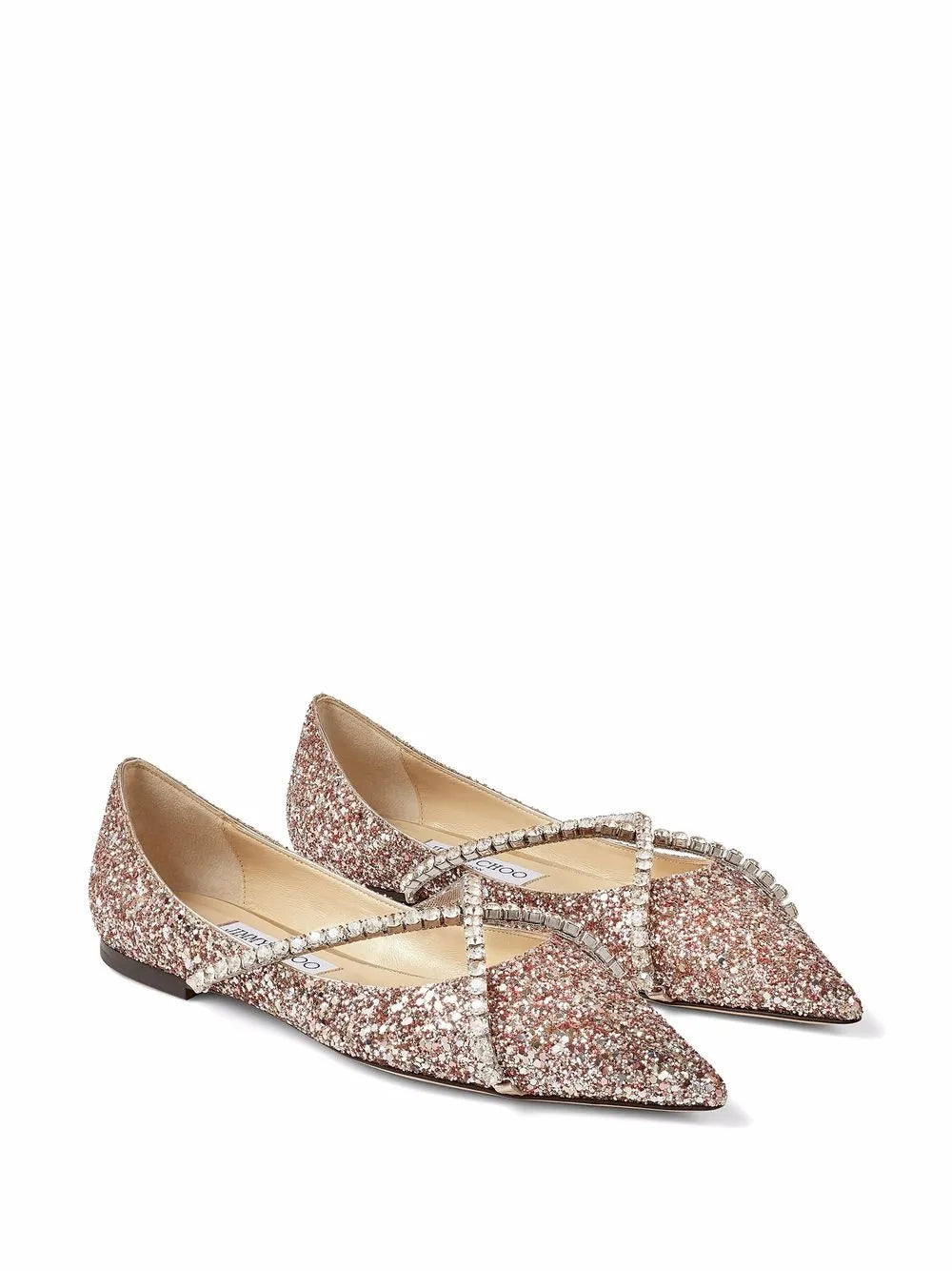 Jimmy Choo Genevi crystal-embellished ballerina shoes