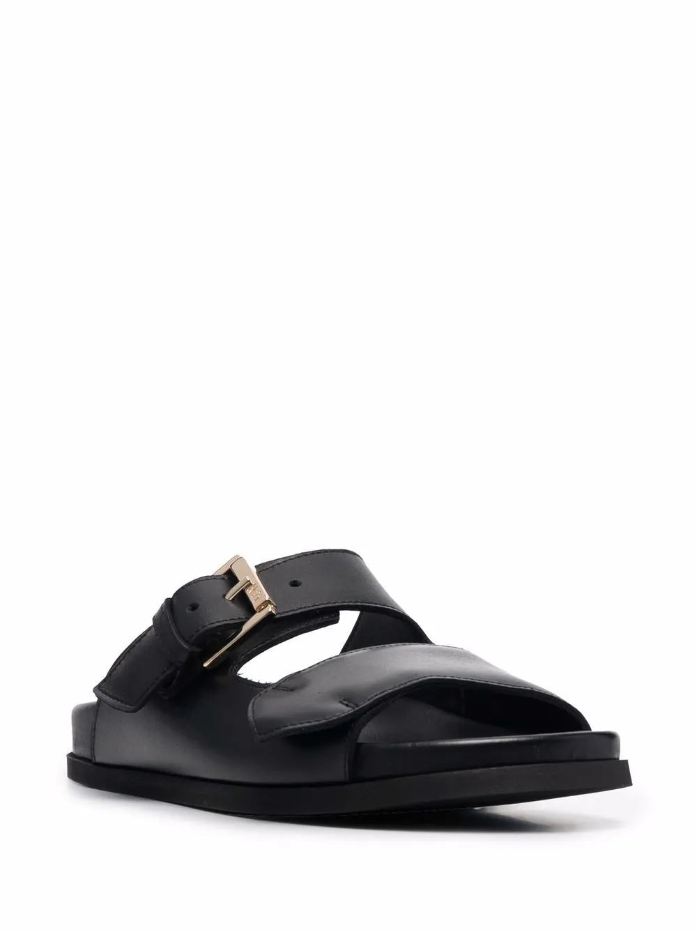 Nº21 buckled leather slides