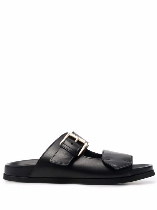 Nº21 buckled leather slides