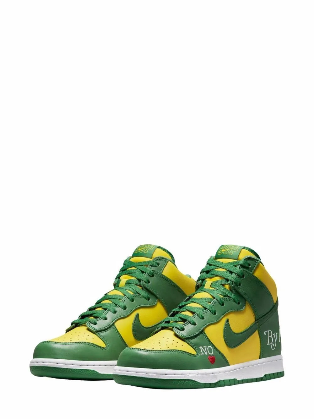 Nike x Supreme SB Dunk High "By Any Means - Green/Yellow" sneakers