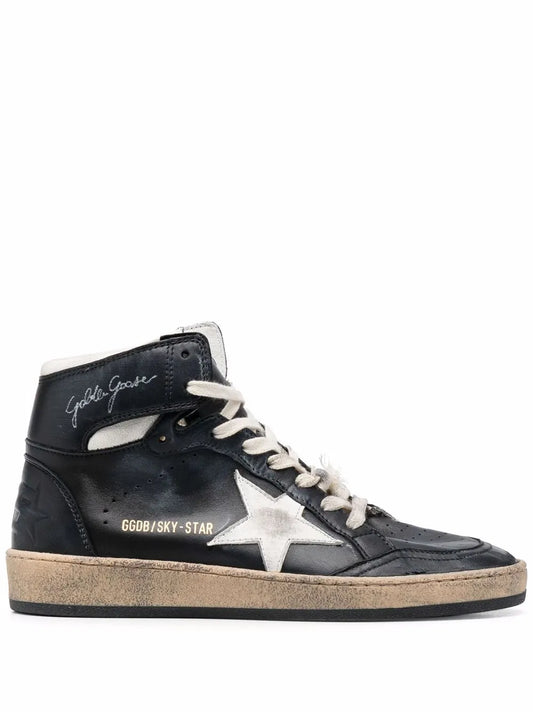 Golden Goose logo-print high-top suede sneakers 