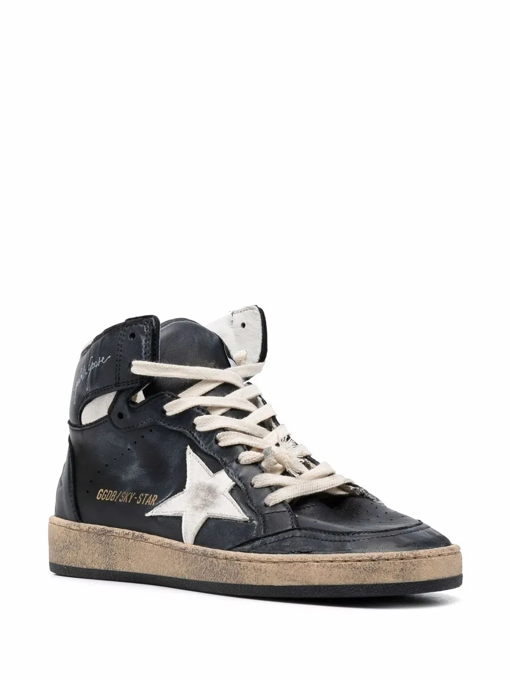 Golden Goose logo-print high-top suede sneakers 