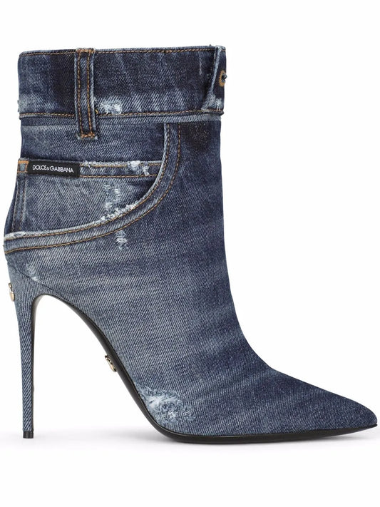 Dolce & Gabbana patchwork-denim ankle boots