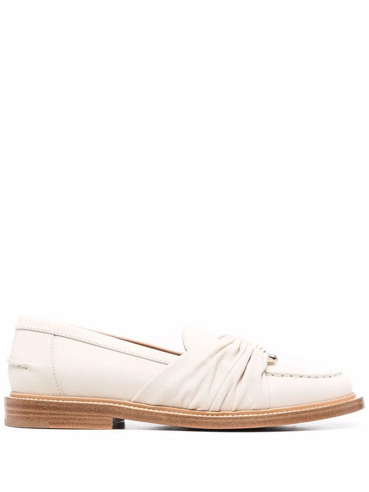 Chloé C-embellished leather loafers