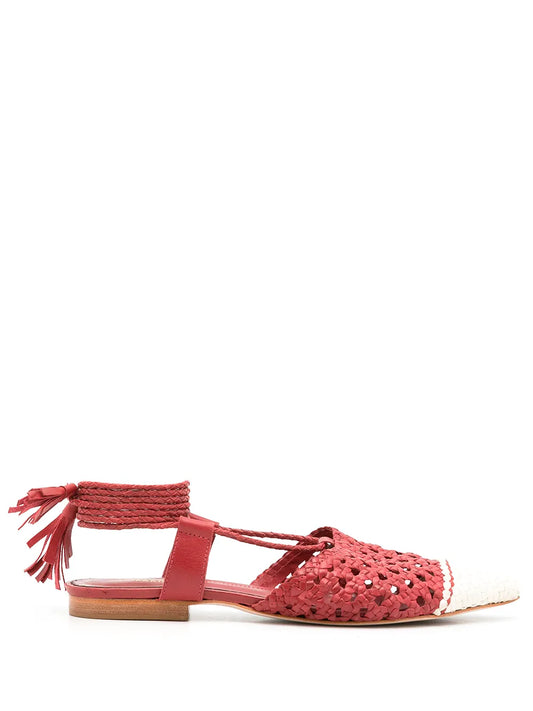 Sarah Chofakian Lovina woven ballerina shoes