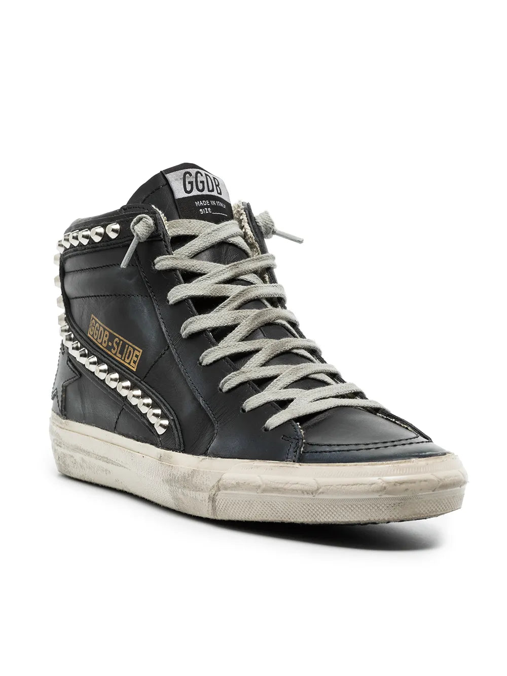 Golden Goose Slide distressed studded sneakers