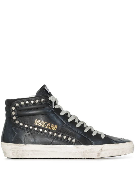 Golden Goose Slide distressed studded sneakers