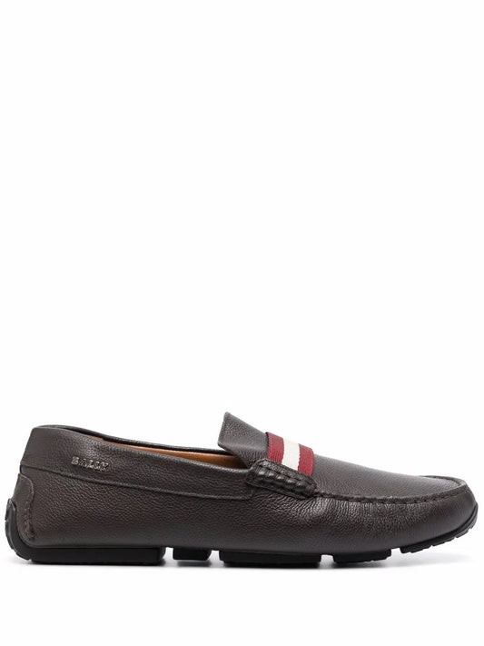 Bally striped-detail leather loafers 