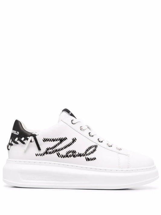 Karl Lagerfeld embroidered-logo leather sneakers