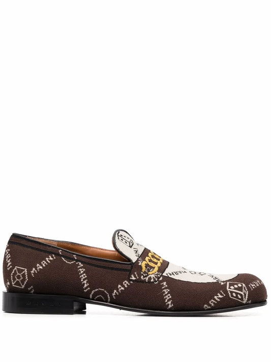 Marni monogram-knit loafers