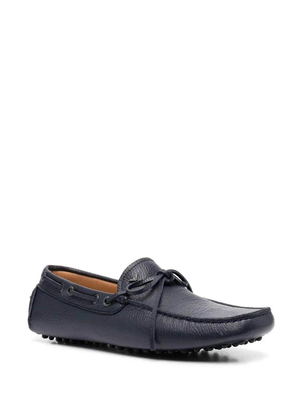 Emporio Armani bow-detail leather loafers 