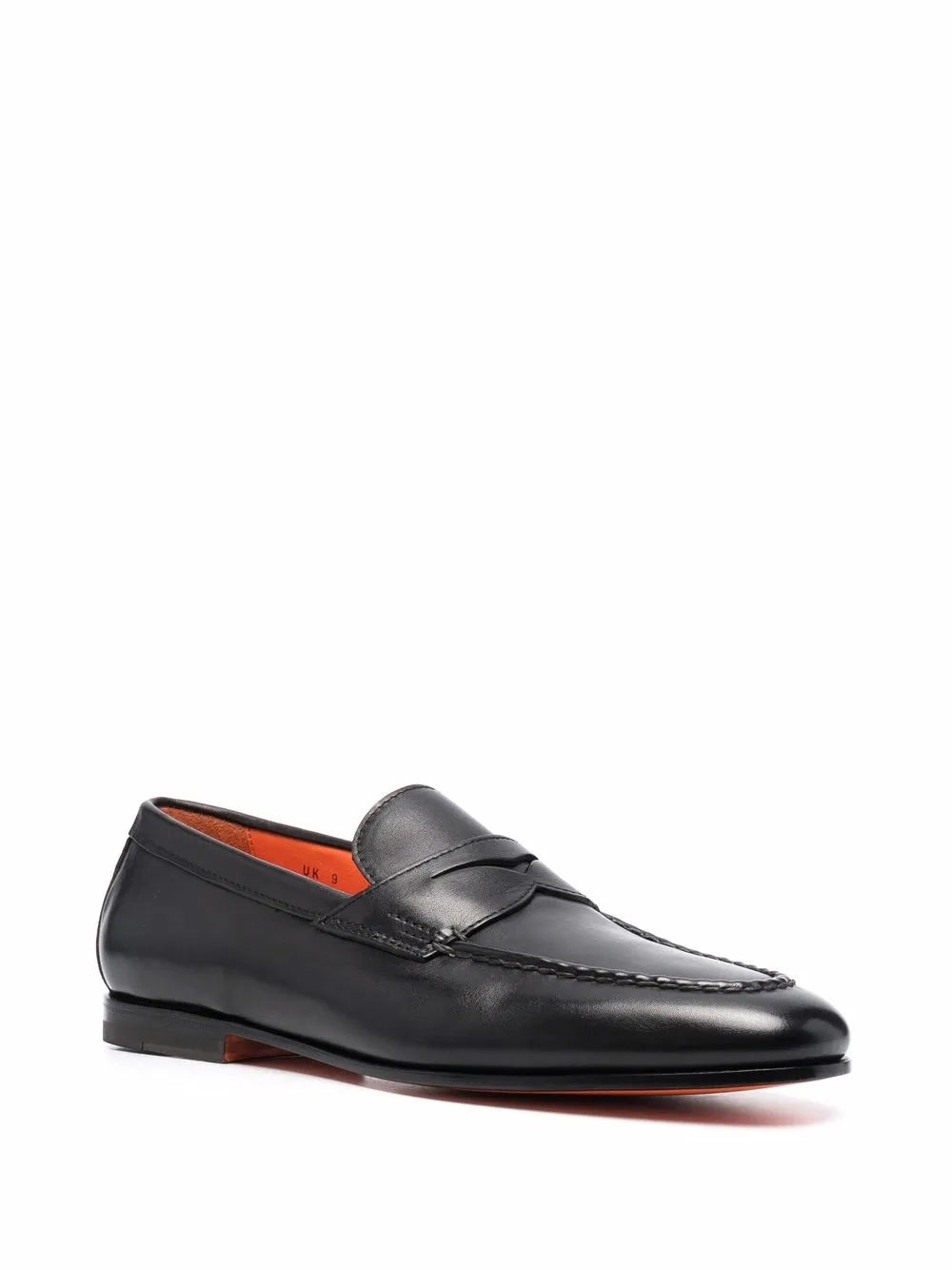 Santoni leather penny loafers