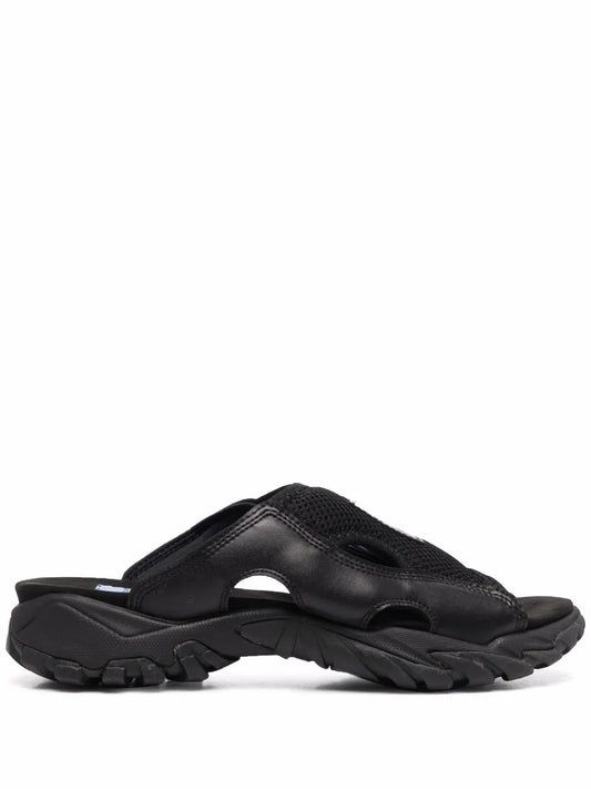 MCQ Striae leather sliders 