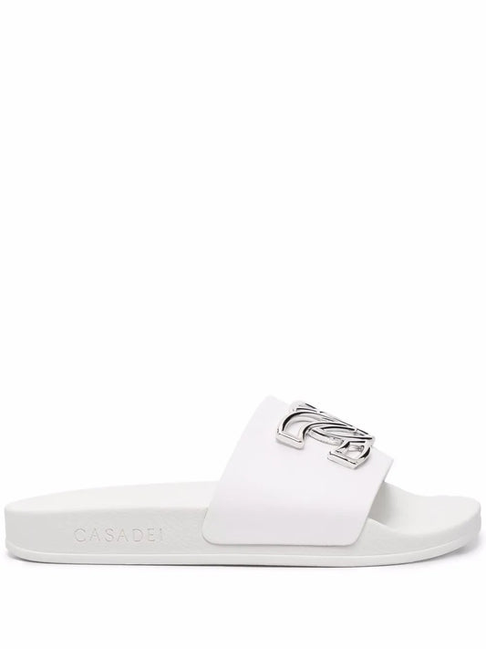 Casadei logo-plaque slides
