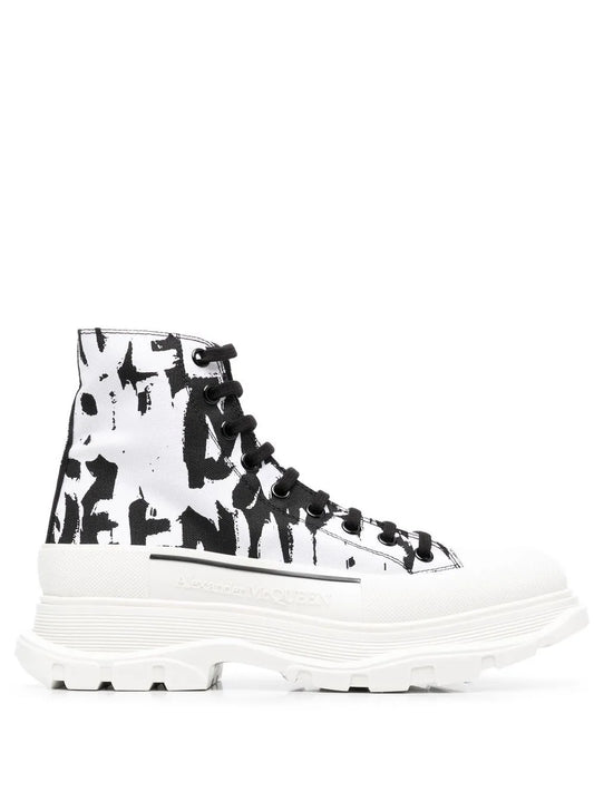 Alexander McQueen Graffiti Tread canvas boots