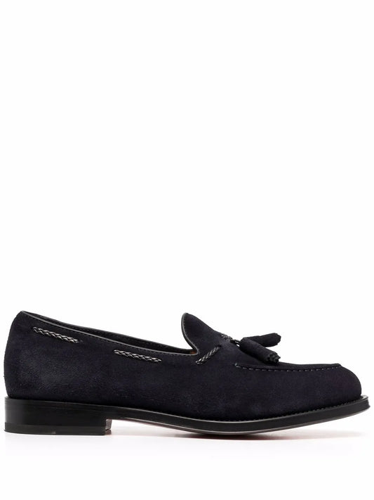 Santoni tassel-detail suede loafers