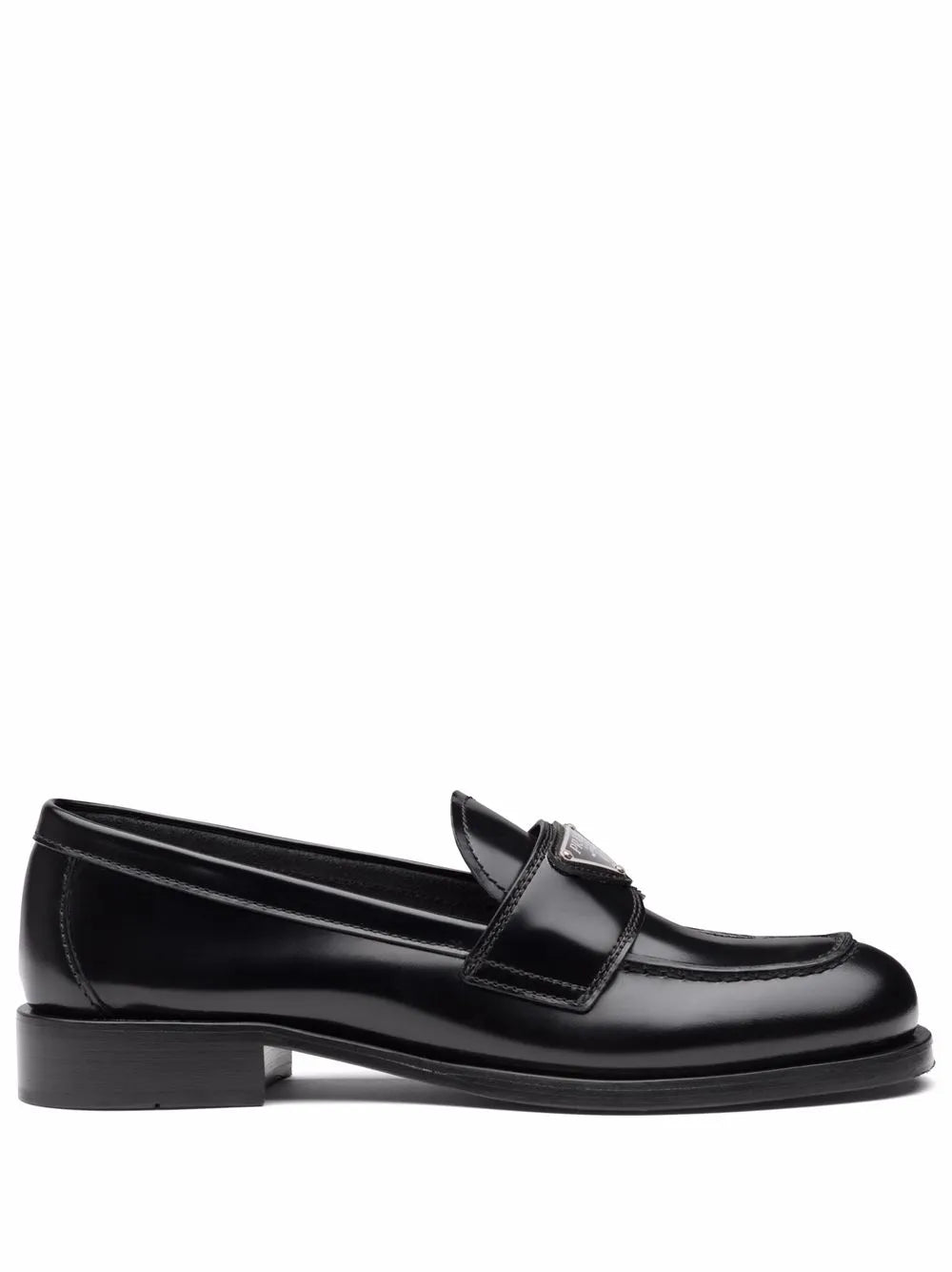 Prada triangle logo loafers