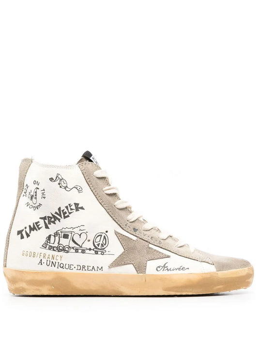 Golden Goose Francy Journey-print high-top sneakers