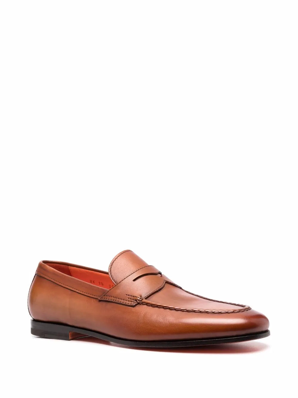 Santoni tonal leather loafers